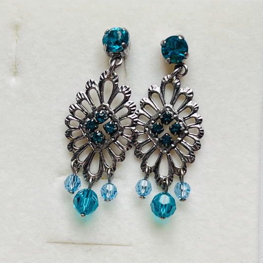 3901 Vintage Earrings mit Swarovski-Kristallen 45mm