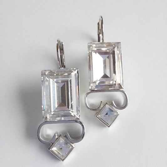 3259 Vintage-Ohrringe mit Swarovski Kristallen 35mm