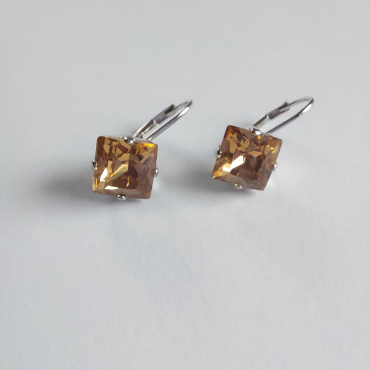 3230 Vintage-Ohrringe mit Swarovski Kristallen 20mm
