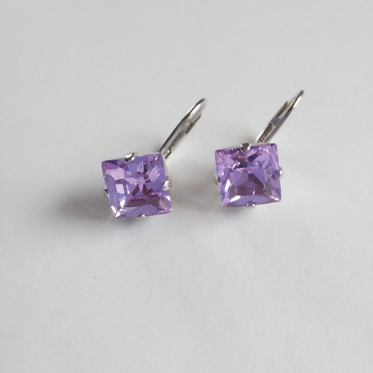 3235 Vintage-Ohrringe mit Swarovski Kristallen 20mm