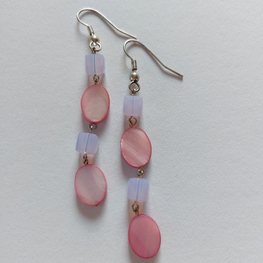 3439 Vintage-Ohrringe mit Swarovski Beads 72mm