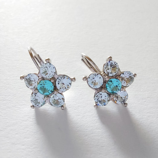 3353 Vintage-Ohrringe mit Swarovski Kristallen 20mm