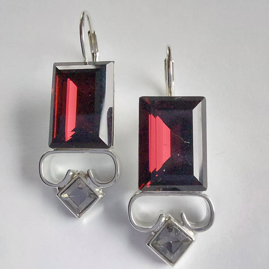 3255 Vintage-Ohrringe mit Swarovski Kristallen 35mm