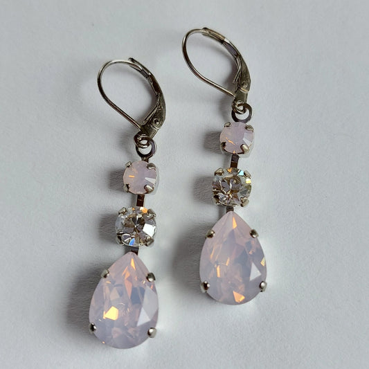 3634 Vintage Ohrringe mit Swarovski Kristallen 50mm
