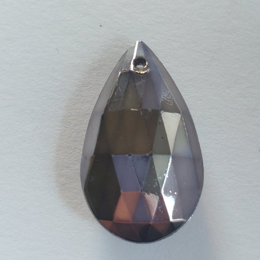 5510 Vintage Jet Hematite Pear Briolette Anhänger 26mm