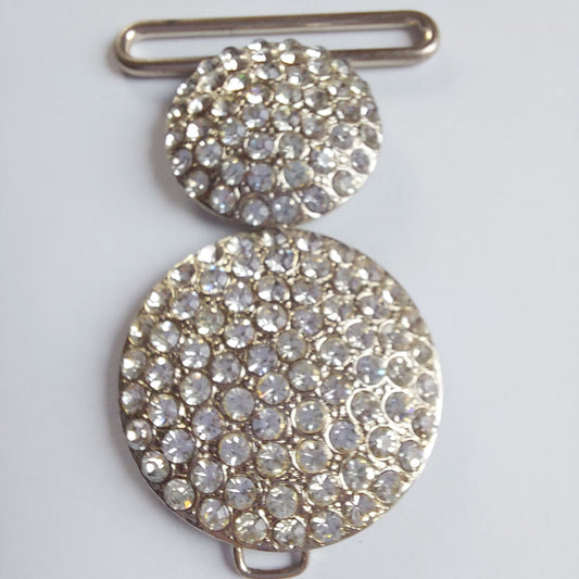 2015 Silberne Gürtelschnalle mit Swarovski Kristallen 70x45mm