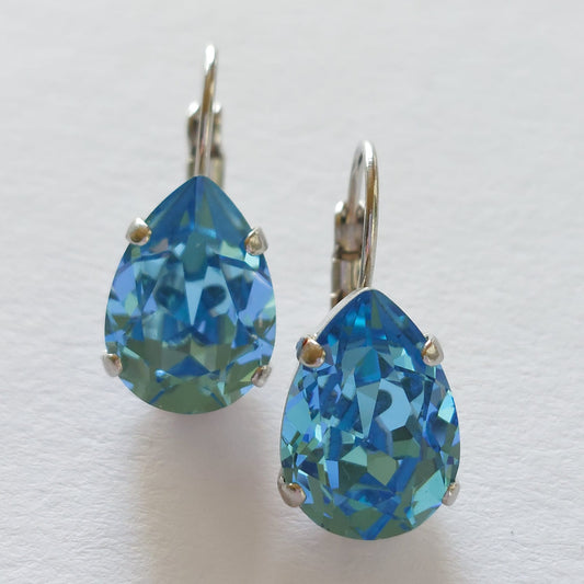 3393 Vintage-Ohrringe mit Swarovski Kristallen 23mm