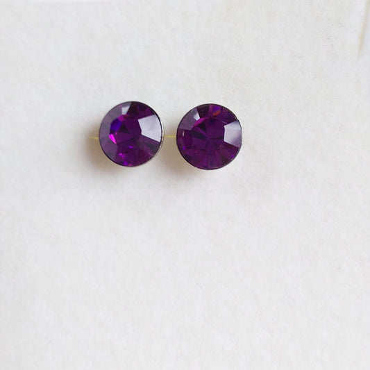 3644 Vintage Ohrringe mit Swarovski Kristallen 9mm