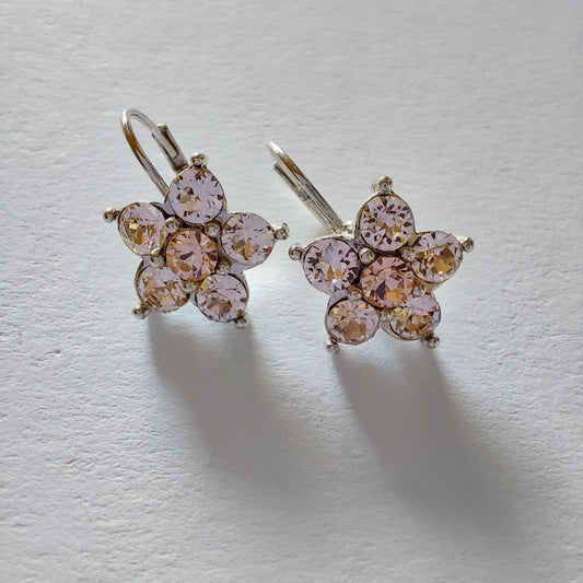 3349 Vintage-Ohrringe mit Swarovski Kristallen 20mm