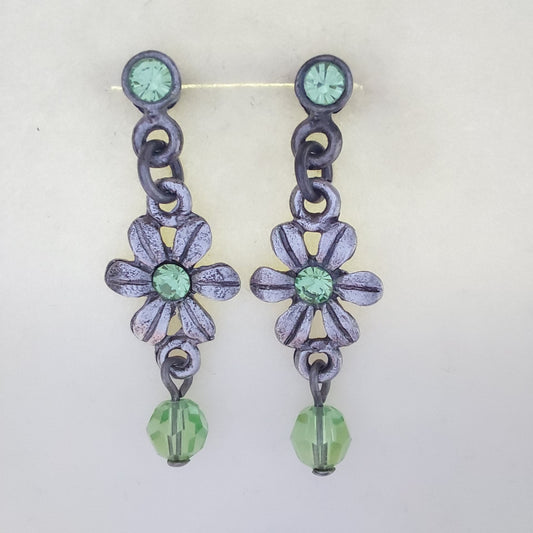 3339 Vintage-Ohrringe mit Swarovski Kristallen 32mm