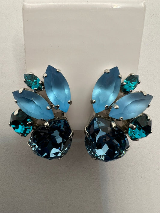 30552 Vintage Swarovski Kristallen Ohrclip 29mm