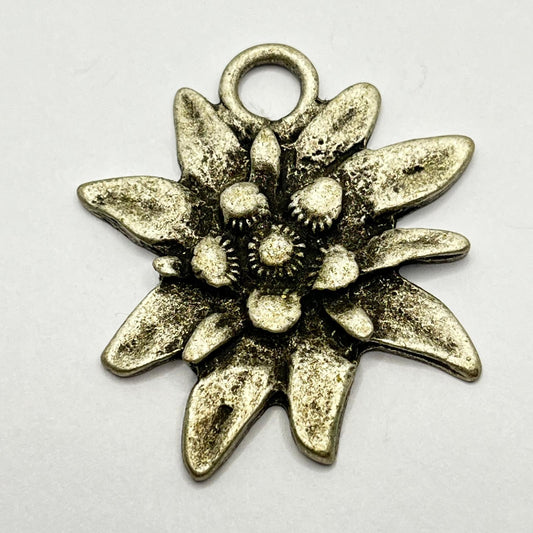 1157 Vintage Trachtenschmuck Kettenanhänger Edelweiß 48mm