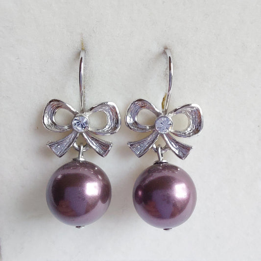 3323 Vintage-Ohrringe mit Swarovski Pearls 35mm