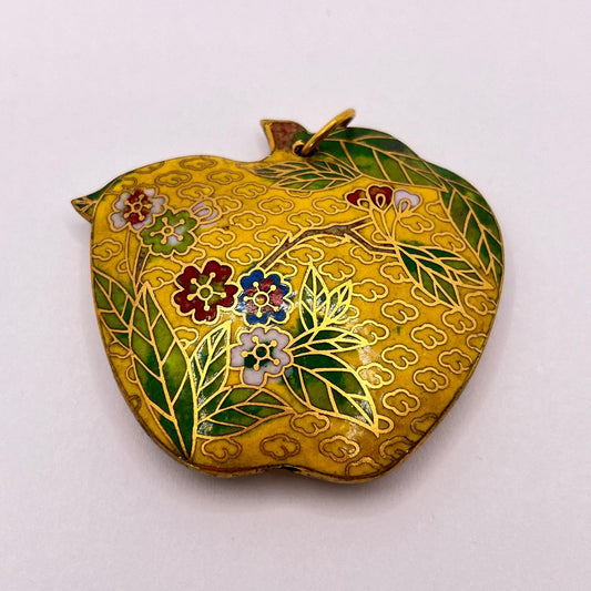 1174 Vintage Cloisonné Emaille Kettenanhänger 52mm