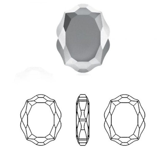 Swarovski® Fancy Baroque Mirror Light Chrome 14x11mm