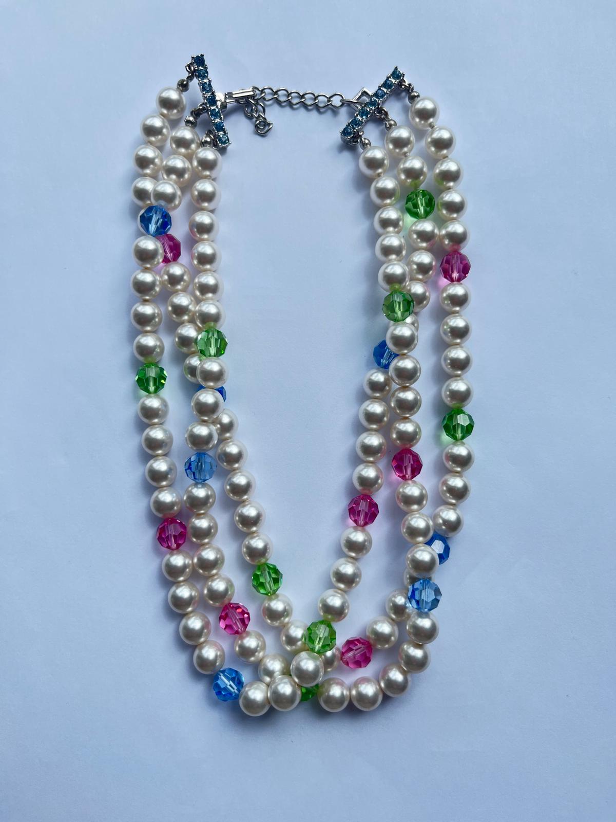 6094 Vintage Swarovski Kristallen Perlenkette 36cm