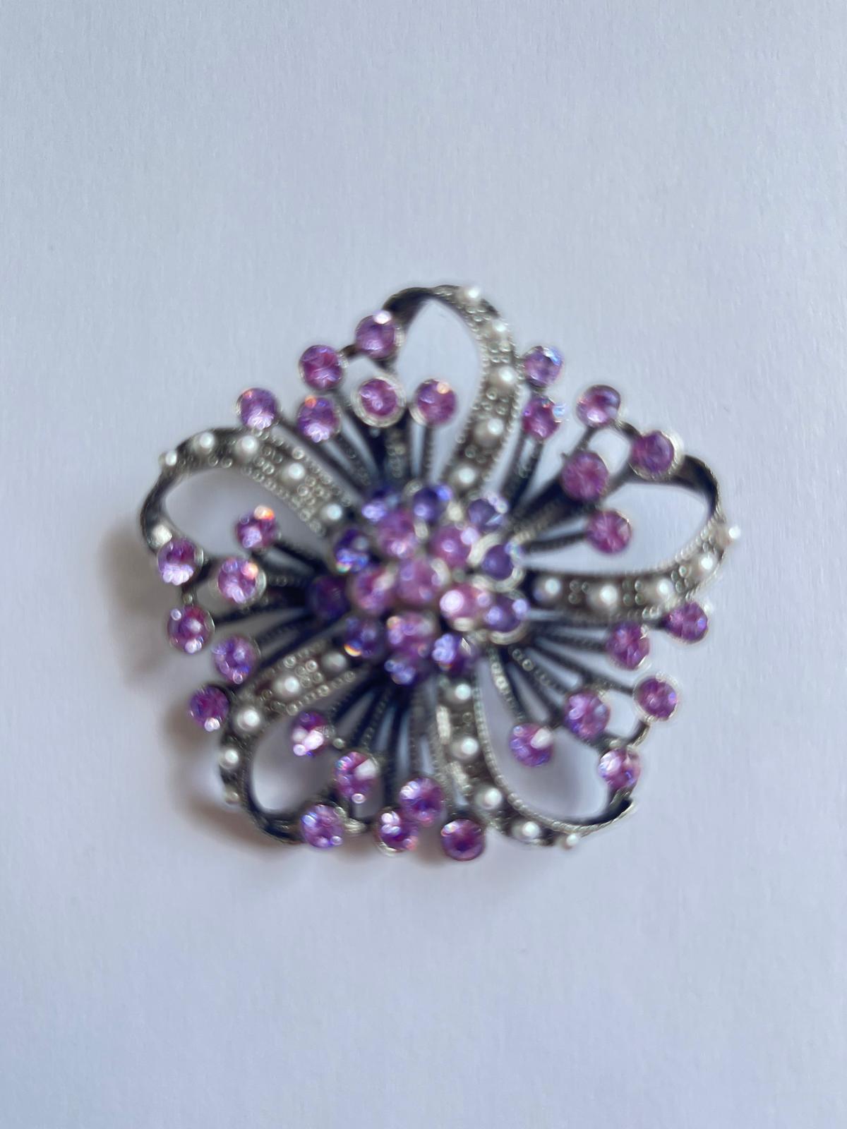 8562 Vintage Swarovski Kristallen Brosche 45mm