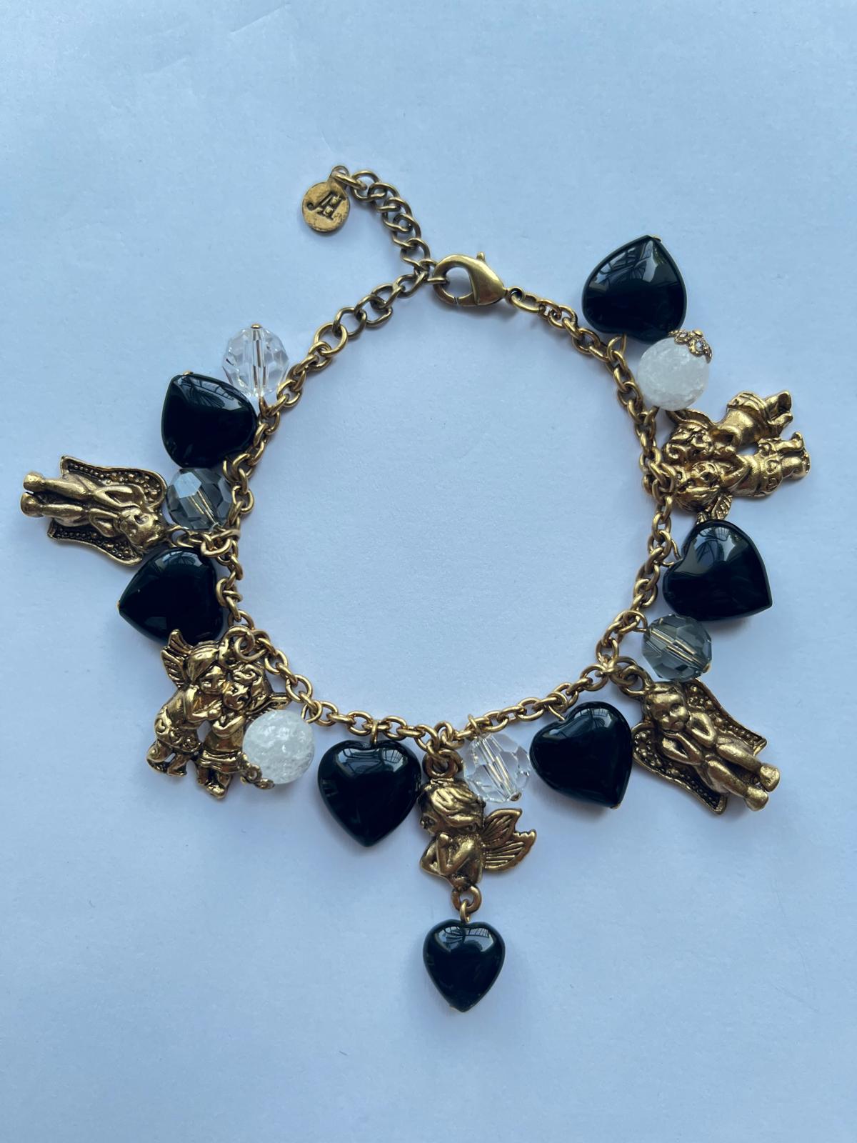 7927 Vintage Swarovski Kristallen Charm Armband 18cm
