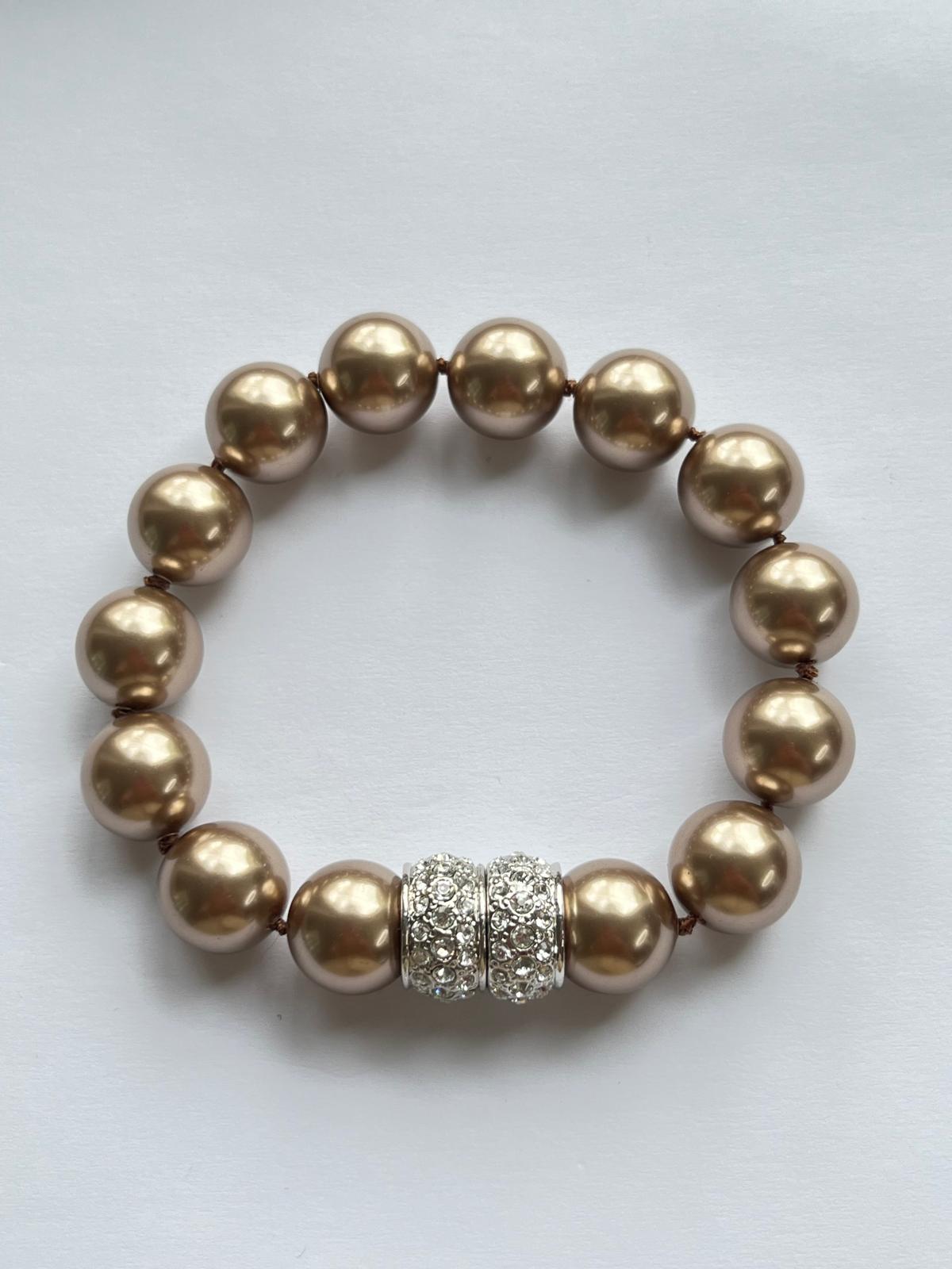 7943 Vintage Swarovski Kristallen & Perlen Armband 22cm