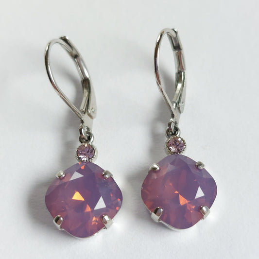 3164 Vintage Ohrringe mit Swarovski Kristallen 30mm
