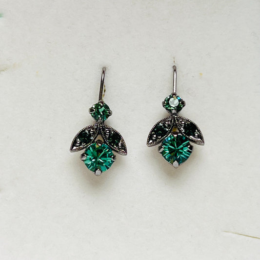 3938 Vintage Earring mit Swarovski Crystals 25mm