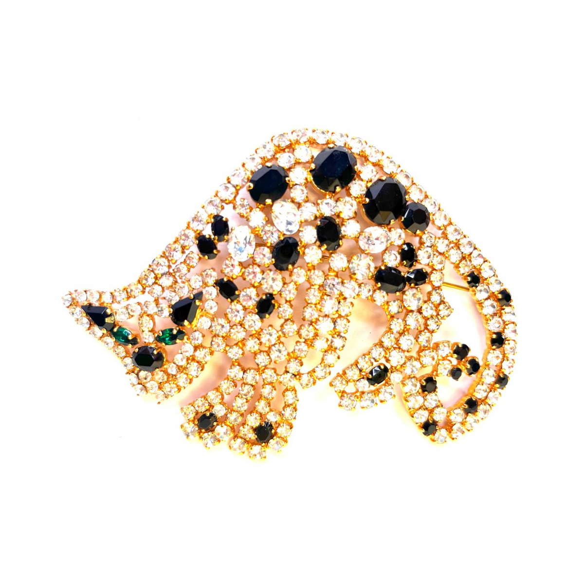 8435 Vintage Chamäleon Swarovski Kristallen Brosche 110mm